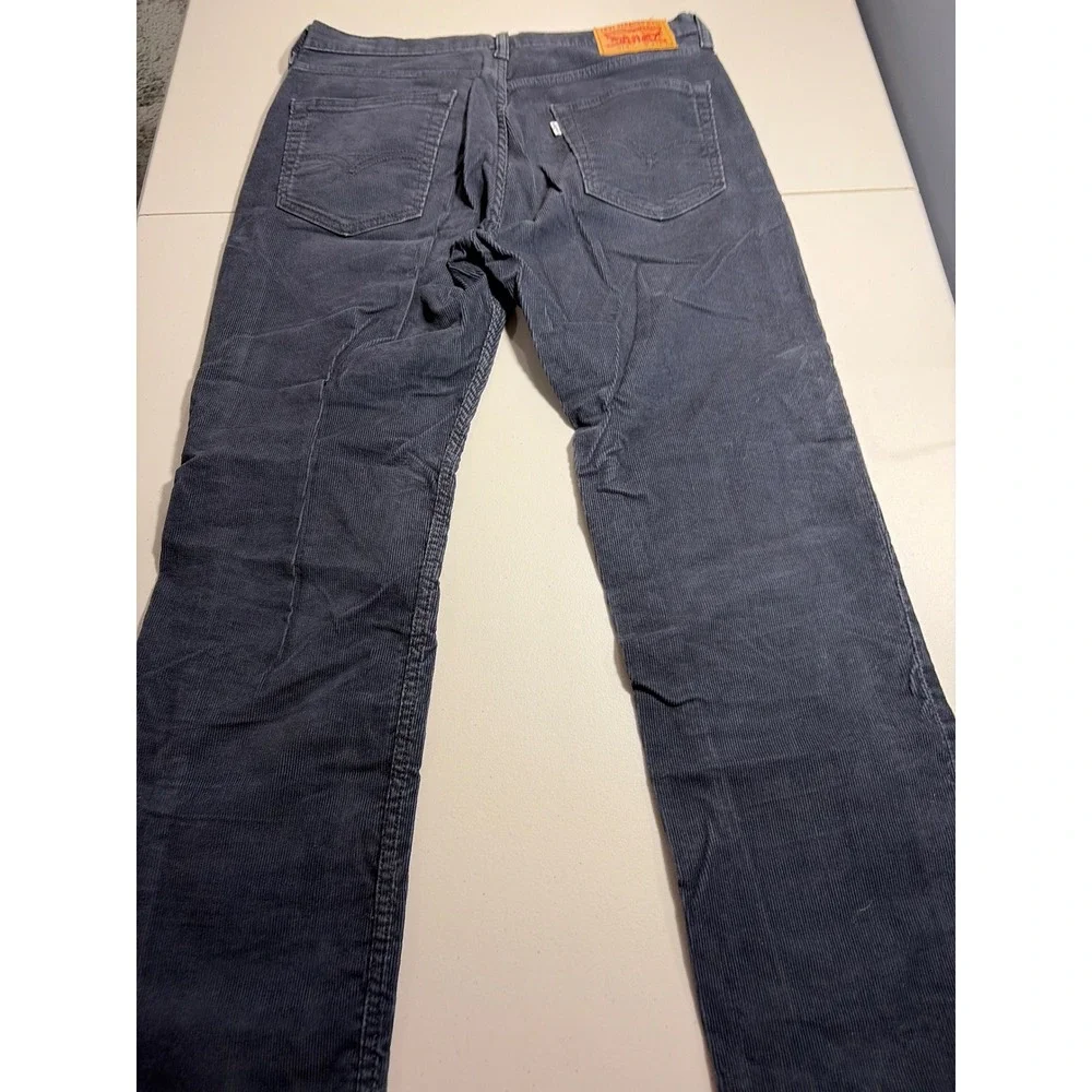 Levi 514 Straight Fit Corduroy Pants Mens 33x30 Black 3249 CW-1317